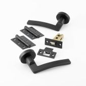 JMB700PK Frelan Hardware Nero Matt Black Noir Door Pack including Handles, Hinges and Latch