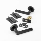 JMB600PK Frelan Hardware Nero Matt Black Jet Door Pack including Handles, Hinges and Latch