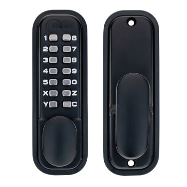 Click Here To Enlarge This Photo Of Eclipse ED20 Easy Code Change Mechanical Push Button Digital Lock with Holdback - Matt Black (70256)