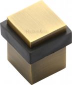 V1089-AT Heritage Brass Door Stop Square Floor Mounted Design Antique Brass Finish