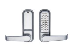 Eclipse ED40 Lever Handle Mechanical Push Button Digital Lock - Satin Chrome (70260)