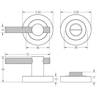 Click Here To Enlarge This Photo Of JV855BN Frelan Hardware Black Nickel Knurled Bathroom Turn & Release