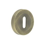JV503AB Frelan Hardware Jedo Antique Brass Standard Key Escutcheon