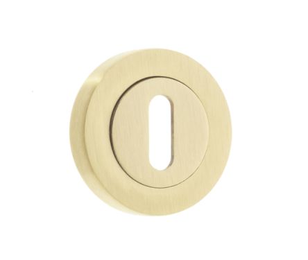 Click Here To Enlarge This Photo Of JV503SB Frelan Hardware Jedo Satin Brass Standard Key Escutcheon