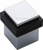 V1089-PC Heritage Brass Door Stop Square Floor Mounted Design Polished Chrome Finish