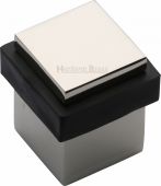 V1089-PNF Heritage Brass Door Stop Square Floor Mounted Design Polished Nickel Finish