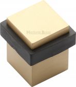 V1089-SB Heritage Brass Door Stop Square Floor Mounted Design Satin Brass Finish