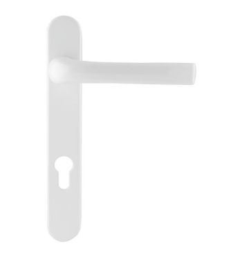 Click Here To Enlarge This Photo Of BX050308 MILA White Standard Security 92mm Multipoint Lock Door Handle 220mm Backplate (122mm screw centres)