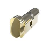 BX3535ETPBM6 Mila Brass 6 Pin Euro Profile 70mm (35/35) Cylinder & Turn c/w 3 Keys