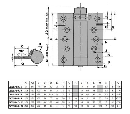 Click Here To Enlarge This Photo Of LSA05 GROOM Liobex 5" Silver Single Action Spring Hinges (Suitable for 25-35mm thick doors)