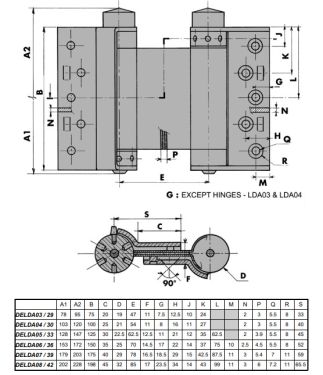 Click Here To Enlarge This Photo Of LDA05 GROOM Liobex 5" Silver Double Action Spring Hinges (Suitable for 25-35mm thick doors)