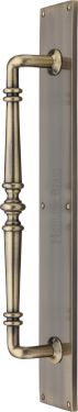Click Here To Enlarge This Photo Of V1165-AT Heritage Brass Door Pull Handle on Plate Avon Design Antique Brass finish