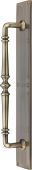 V1165-AT Heritage Brass Door Pull Handle on Plate Avon Design Antique Brass finish