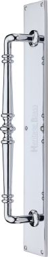 Click Here To Enlarge This Photo Of V1165-PC Heritage Brass Door Pull Handle on Plate Avon Design Polished Chrome finish