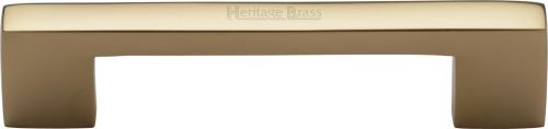 Click Here To Enlarge This Photo Of C0337 96-PB Heritage Brass Cabinet Pull Metro Design 96mm ctc Polished Brass Finish
