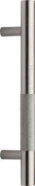 Click Here To Enlarge This Photo Of V1365 305-SN Heritage Brass Door Pull Handle Bar Knurled Design 305mm Satin Nickel Finish