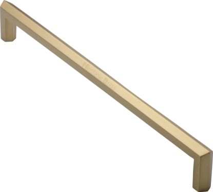 Click Here To Enlarge This Photo Of V1473 480-SB Heritage Brass Door Pull Handle Hex Profile Design 480mm Satin Brass Finish
