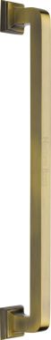 Click Here To Enlarge This Photo Of V1964 490-AT Heritage Brass Door Pull Handle Square Vintage Design 490mm Antique Brass Finish