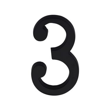 Click Here To Enlarge This Photo Of C1564 3-BKMT Heritage Brass Numeral 3 Concealed Fix 76mm (3") Matt Black