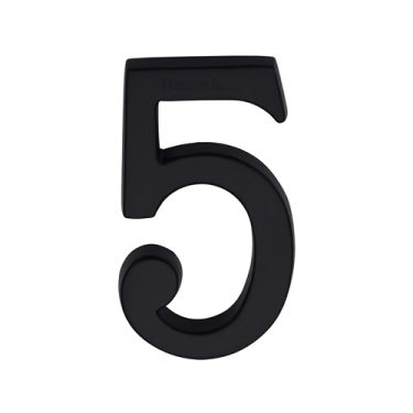 Click Here To Enlarge This Photo Of C1564 5-BKMT Heritage Brass Numeral 5 Concealed Fix 76mm (3") Matt Black