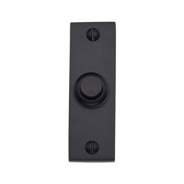 Click Here To Enlarge This Photo Of V1182-BKMT Heritage Brass Rectangular Bell Push 3" x 1" Matt Black finish