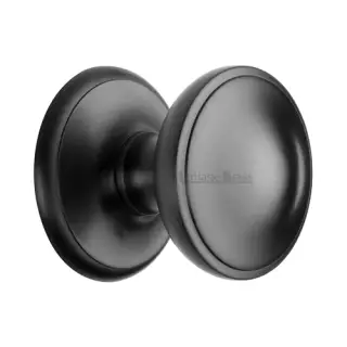 V900-BKMT Heritage Brass Round Centre Door Knob 3" Matt Black finish