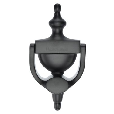 Click Here To Enlarge This Photo Of V910 195-BKMT Heritage Brass Urn Knocker 7 1/4" Matt Black finish