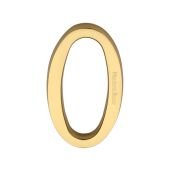 C1564 0-ULB Heritage Brass Numeral 0 Concealed Fix 76mm (3") Unlacquered Brass