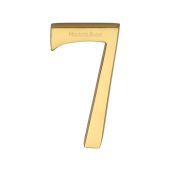 C1564 7-ULB Heritage Brass Numeral 7 Concealed Fix 76mm (3") Unlacquered Brass
