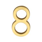 C1564 8-ULB Heritage Brass Numeral 8 Concealed Fix 76mm (3") Unlacquered Brass