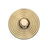 RR1186-ULB Heritage Brass Reeded Bell Push 3" x 1" Unlacquered Brass finish