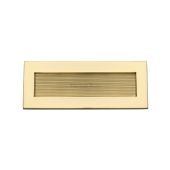 RR852 254.101-ULB Heritage Brass Reeded Letterplate 10" x 4" Unlacquered Brass finish