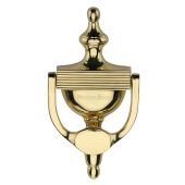 RR912 195-ULB Heritage Brass Reeded Urn Knocker 7 1/4" Unlacquered Brass finish