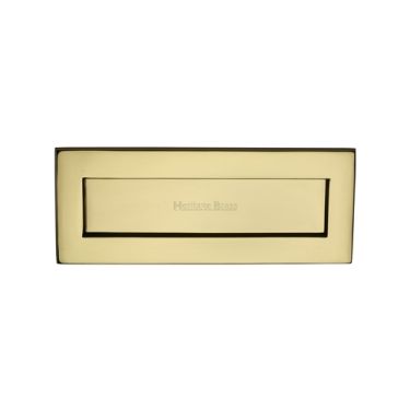 Click Here To Enlarge This Photo Of V850 254.101-ULB Heritage Brass Letterplate 10" x 4" Unlacquered Brass finish