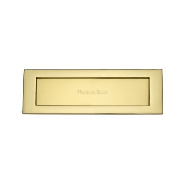 Click Here To Enlarge This Photo Of V850 305-ULB Heritage Brass Letterplate 12" x 4" Unlacquered Brass