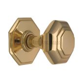V890-ULB Heritage Brass Octagon Centre Door Knob 3" Unlacquered Brass