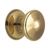 V900-ULB Heritage Brass Round Centre Door Knob 3" Unlacquered Brass
