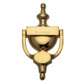 V910 195-ULB Heritage Brass Urn Knocker 7 1/4" Unlacquered Brass finish