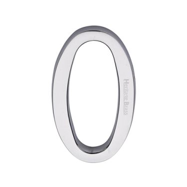 Click Here To Enlarge This Photo Of C1564 0-PC Heritage Brass Numeral 0 Concealed Fix 76mm (3") Polished Chrome finish