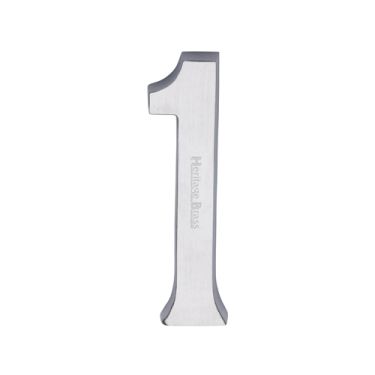 Click Here To Enlarge This Photo Of C1564 1-SC Heritage Brass Numeral 1 Concealed Fix 76mm (3") Satin Chrome finish