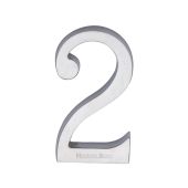 C1564 2-SC Heritage Brass Numeral 2 Concealed Fix 76mm (3") Satin Chrome finish