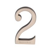 C1564 2-SN Heritage Brass Numeral 2 Concealed Fix 76mm (3") Satin Nickel finish
