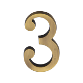 C1564 3-AT Heritage Brass Numeral 3 Concealed Fix 76mm (3") Antique Brass finish