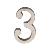 C1564 3-SN Heritage Brass Numeral 3 Concealed Fix 76mm (3") Satin Nickel finish