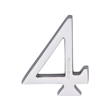 Click Here To Enlarge This Photo Of C1564 4-PC Heritage Brass Numeral 4 Concealed Fix 76mm (3") Polished Chrome finish