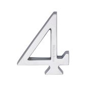 C1564 4-SC Heritage Brass Numeral 4 Concealed Fix 76mm (3") Satin Chrome finish