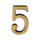 C1564 5-AT Heritage Brass Numeral 5 Concealed Fix 76mm (3") Antique Brass finish