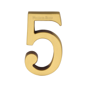 C1564 5-SB Heritage Brass Numeral 5 Concealed Fix 76mm (3") Satin Brass finish