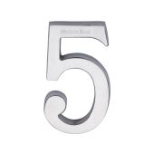 C1564 5-SC Heritage Brass Numeral 5 Concealed Fix 76mm (3") Satin Chrome finish