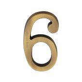 C1564 6-AT Heritage Brass Numeral 6 Concealed Fix 76mm (3") Antique Brass finish